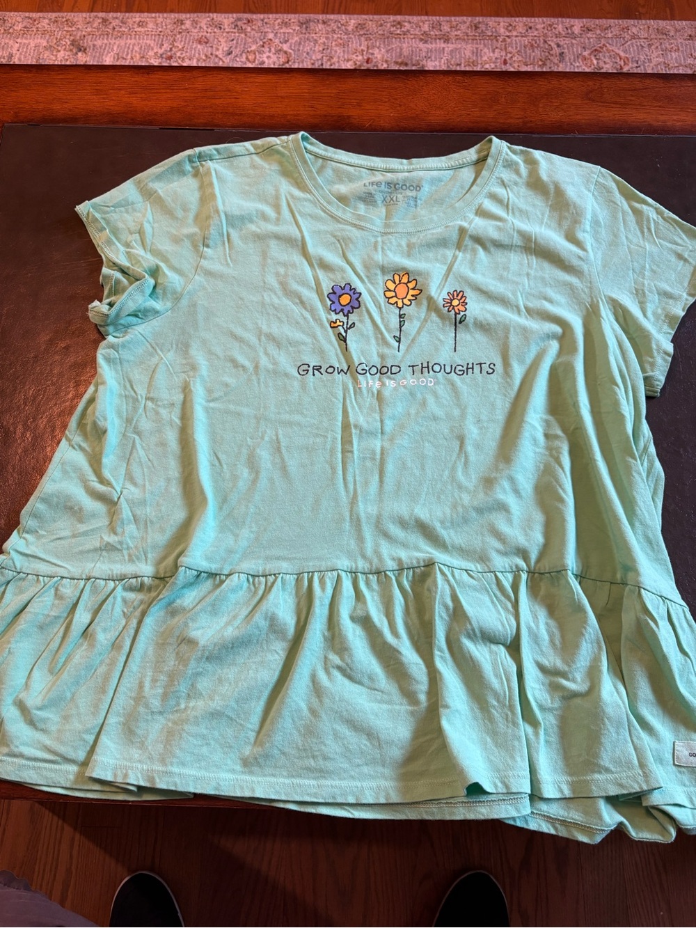 Life Is Good Mint Green 'Grow Good Thoughts' Peplum Tee